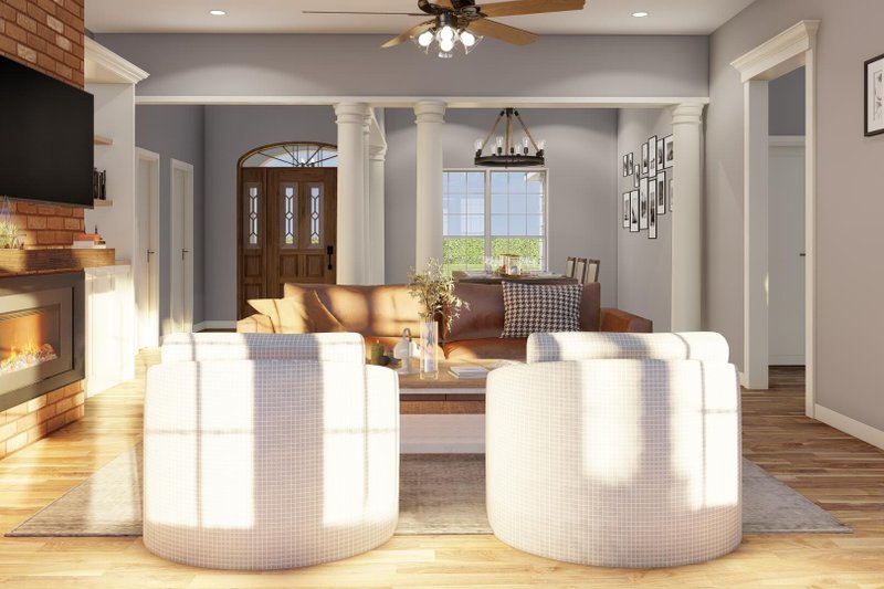 House Plan Design - Interior - Family Room for European House Plan #17-2060 - 4 bed, 3 bath