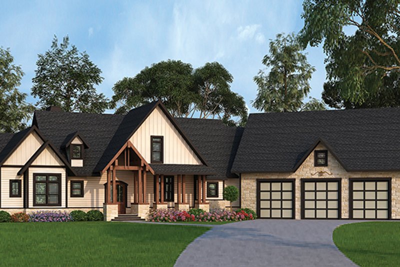 Architectural House Design - Country Exterior - Front Elevation Plan #119-365