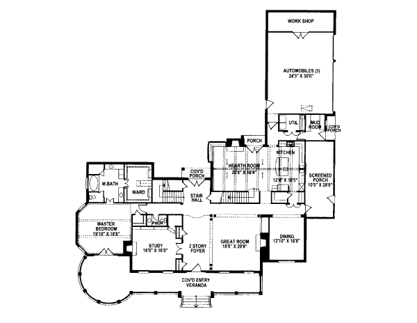 Colonial Floor Plan - Main Floor Plan #141-318