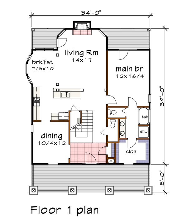 Dream House Plan - Craftsman Floor Plan - Main Floor Plan #79-359