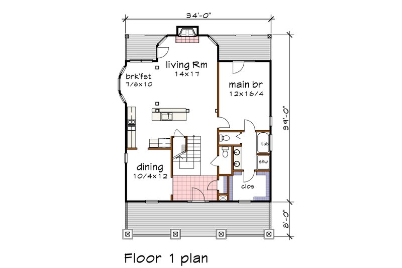 Dream House Plan - Floor Plan - Main Floor for Craftsman House Plan #79-359 - 4 bed, 2.5 bath