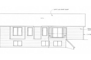 Exterior - Rear Elevation for Ranch House Plan #58-207 - 3 bed, 2 bath