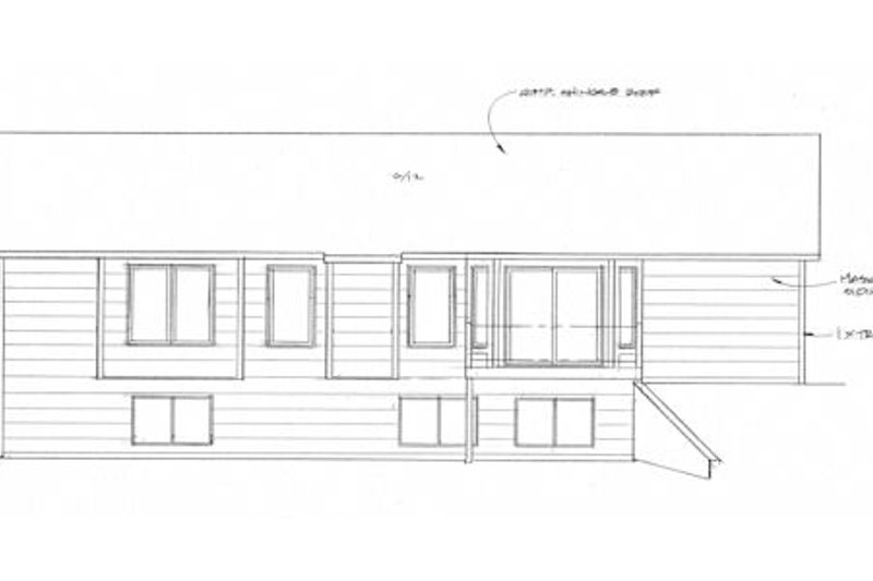 Dream House Plan - Exterior - Rear Elevation for Ranch House Plan #58-207 - 3 bed, 2 bath