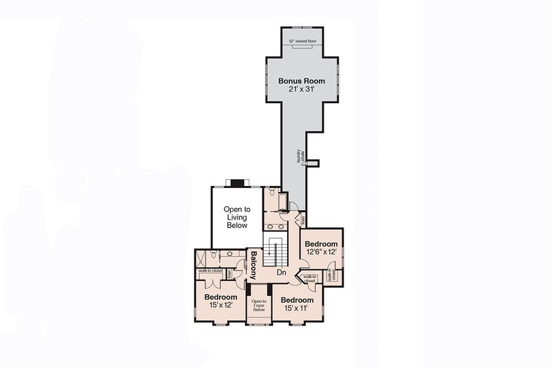 Home Plan - Floor Plan - Upper Floor for Farmhouse House Plan #124-694 - 4 bed, 4.5 bath