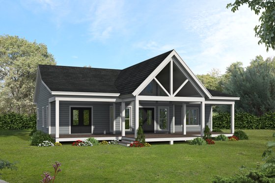 Exterior - Rear Elevation for Victorian House Plan #932-409 - 3 bed, 2 bath