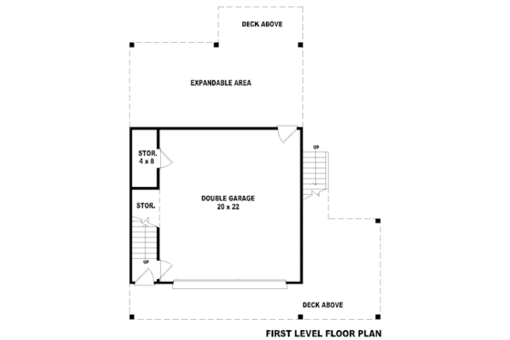 Floor Plan - Lower Floor for Contemporary House Plan #81-13766 - 2 bed, 1 bath