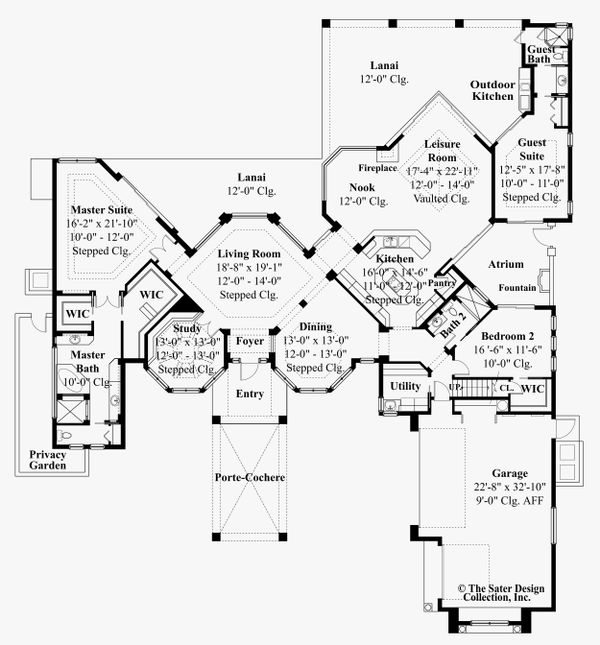 Mediterranean Floor Plan - Main Floor Plan #930-491