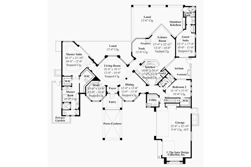 Home Plan - Floor Plan - Main Floor for Mediterranean House Plan #930-491 - 3 bed, 4 bath