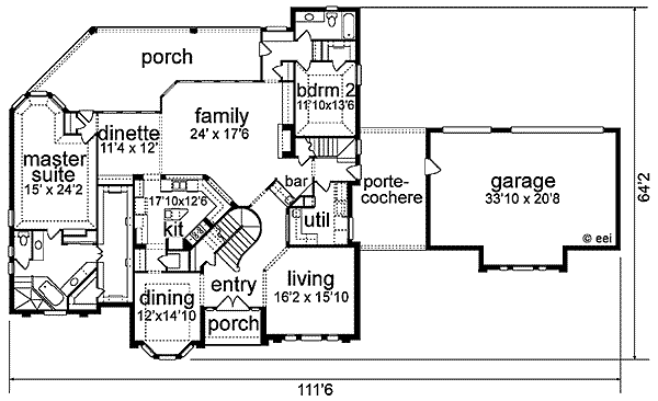 Dream House Plan - European Floor Plan - Main Floor Plan #84-190
