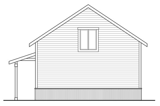 Exterior - Rear Elevation for Country House Plan #124-993, 1 bath