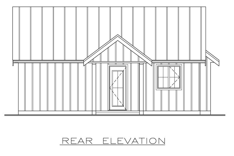 Home Plan - Exterior - Rear Elevation for Farmhouse House Plan #1100-172 - 2 bed, 1 bath