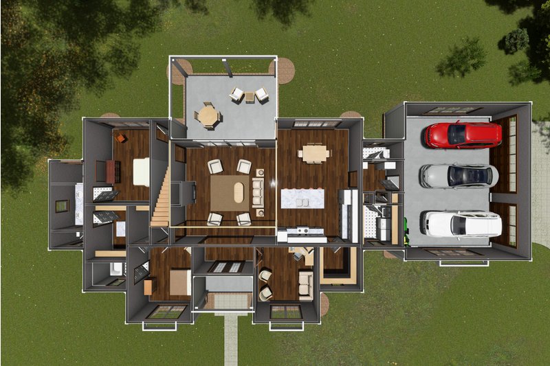 Dream House Plan - Floor Plan - Main Floor 1 for Farmhouse House Plan #513-2223 - 4 bed, 3.5 bath