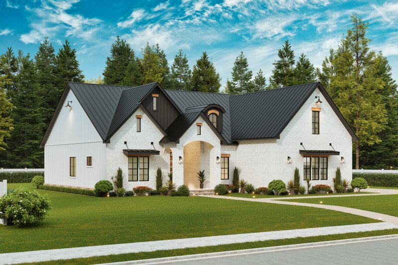 House Blueprint - Exterior - Front Elevation 4 for Traditional House Plan #54-682 - 3 bed, 3 bath