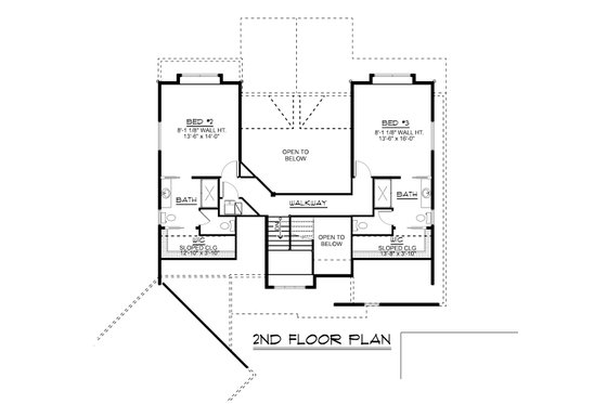 Floor Plan - Upper Floor for Craftsman House Plan #1064-17 - 3 bed, 3.5 bath