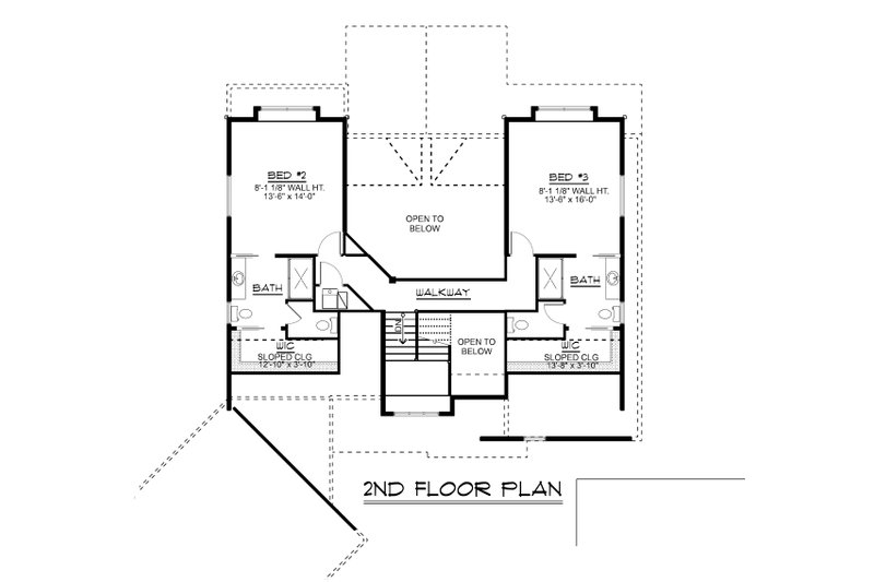 Home Plan - Floor Plan - Upper Floor for Craftsman House Plan #1064-17 - 3 bed, 3.5 bath
