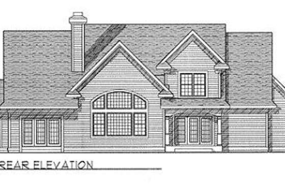 Exterior - Rear Elevation for Country House Plan #70-405 - 3 bed, 2.5 bath