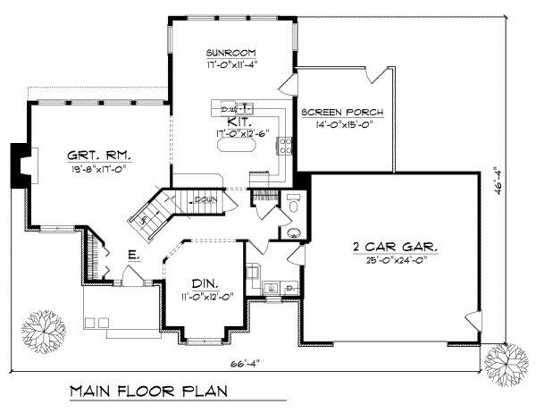 House Blueprint - Traditional Floor Plan - Main Floor Plan #70-400