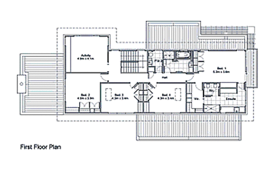 Floor Plan - Upper Floor for Modern House Plan #496-16 - 4 bed, 2.5 bath