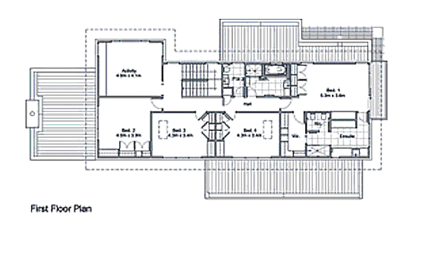 Modern Floor Plan - Upper Floor Plan #496-16