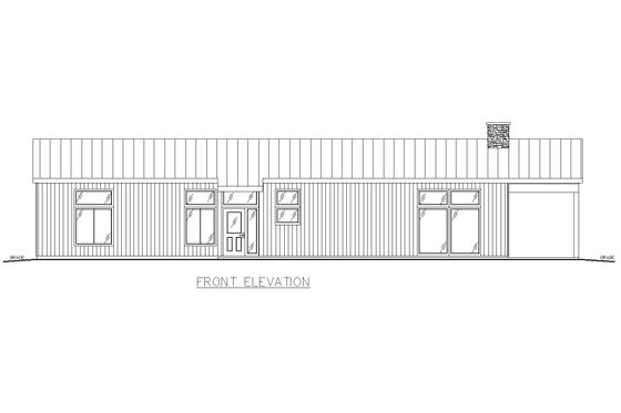 Exterior - Front Elevation 3 for Contemporary House Plan #117-1002 - 2 bed, 2 bath