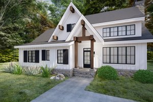 Exterior - Front Elevation 3 for Cabin House Plan #1094-18 - 3 bed, 2.5 bath