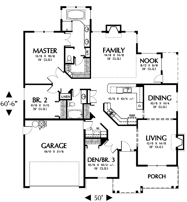 House Plan Design - Traditional Floor Plan - Main Floor Plan #48-407