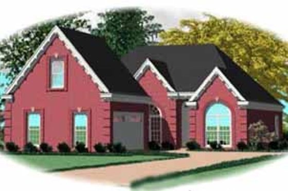Exterior - Front Elevation for European House Plan #81-256 - 2 bed, 2 bath