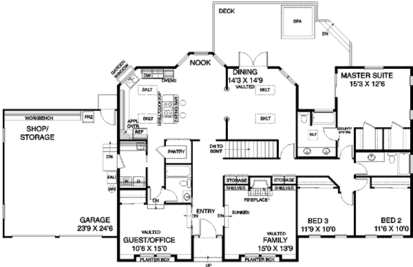 Dream House Plan - Traditional Floor Plan - Main Floor Plan #60-256