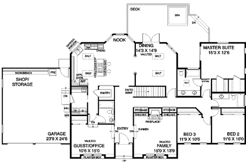 Home Plan - Floor Plan - Main Floor for Traditional House Plan #60-256 - 4 bed, 3 bath