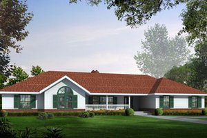 Ranch Exterior - Front Elevation Plan #100-462
