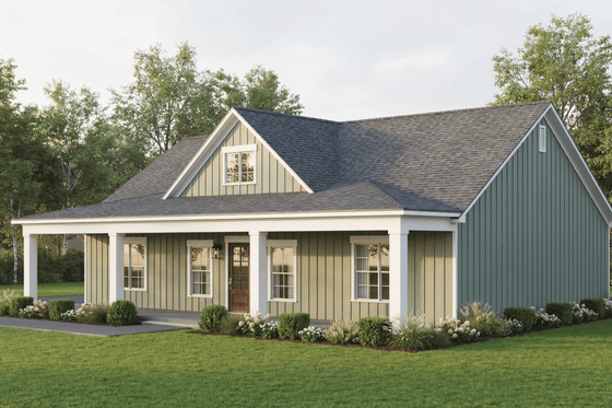 Exterior - Other Elevation for Farmhouse House Plan #923-452 - 3 bed, 2 bath