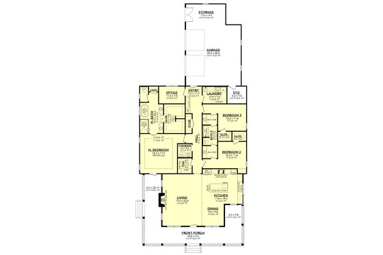 Floor Plan - Main Floor for Farmhouse House Plan #430-269 - 3 bed, 2.5 bath