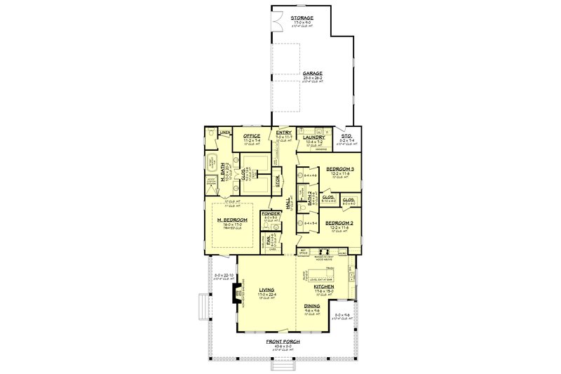 Dream House Plan - Floor Plan - Main Floor for Farmhouse House Plan #430-269 - 3 bed, 2.5 bath