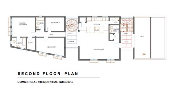 Modern Floor Plan - Upper Floor Plan #535-1