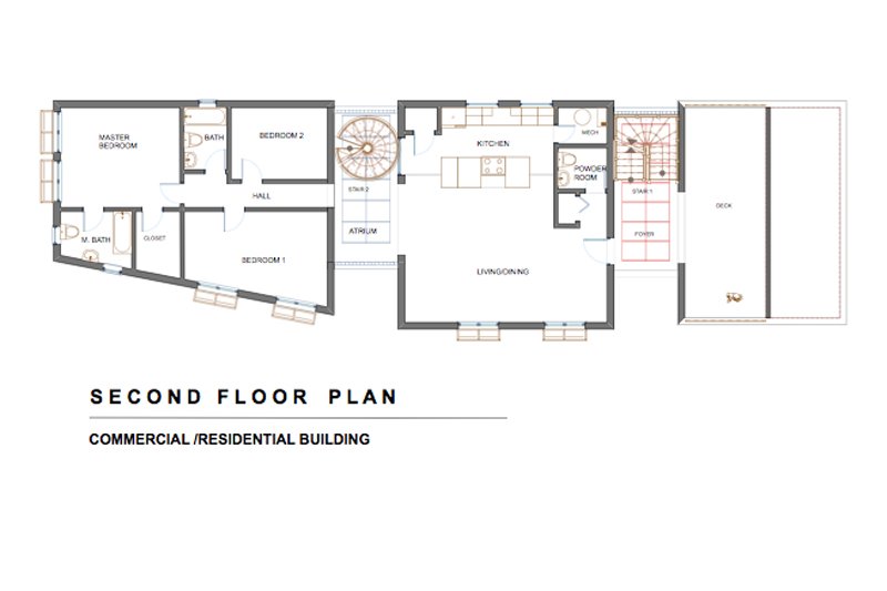 House Plan Design - Floor Plan - Upper Floor for Modern House Plan #535-1 - 3 bed, 4.5 bath