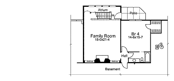 Dream House Plan - Mediterranean Floor Plan - Lower Floor Plan #57-305