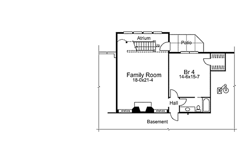 Dream House Plan - Floor Plan - Lower Floor for Mediterranean House Plan #57-305 - 3 bed, 2 bath