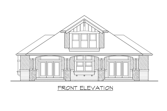 Exterior - Other Elevation for Craftsman House Plan #132-193, 0 bath