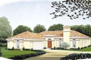 Mediterranean Exterior - Front Elevation Plan #410-125