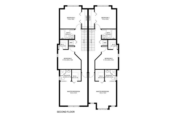 Floor Plan - Upper Floor for Craftsman House Plan #126-275 - 3 bed, 2.5 bath