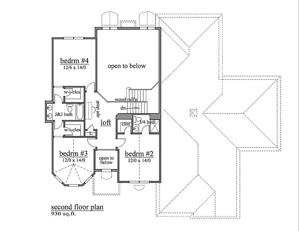 European Floor Plan - Upper Floor Plan #459-3