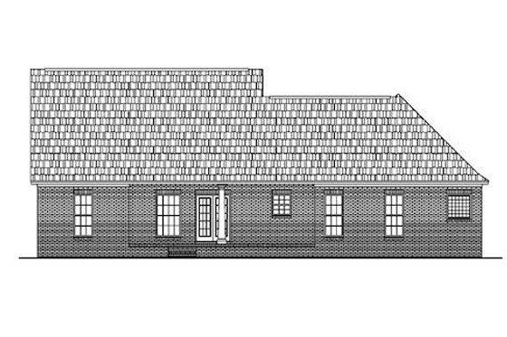 Exterior - Rear Elevation for Colonial House Plan #430-23 - 3 bed, 2.5 bath