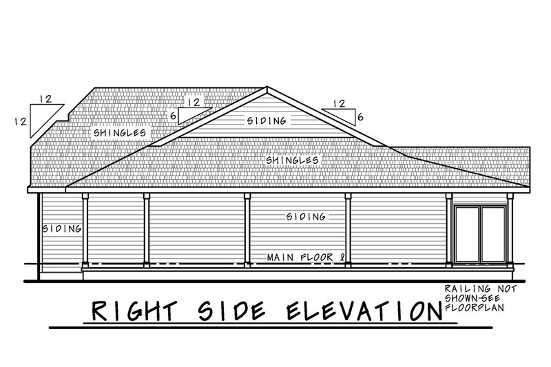House Blueprint - Exterior - Front Elevation 3 for Farmhouse House Plan #20-2444 - 3 bed, 2 bath