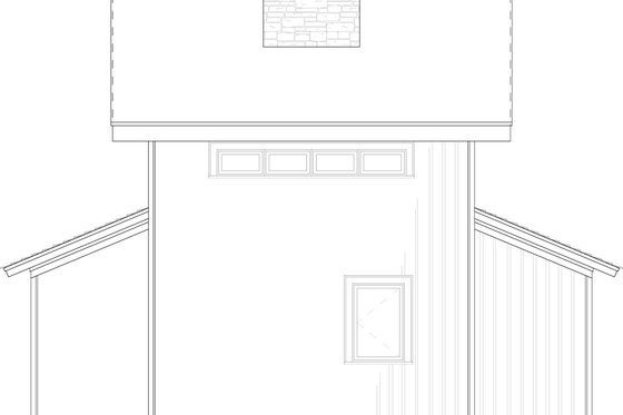 Exterior - Rear Elevation for Contemporary House Plan #17-3376 - 1 bed, 1 bath