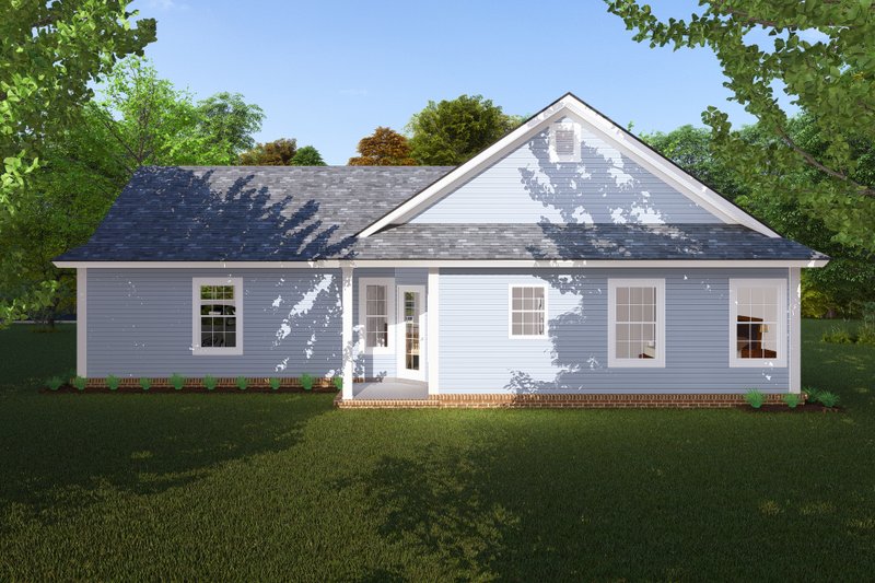 Architectural House Design - Exterior - Rear Elevation for Cottage House Plan #513-2210 - 3 bed, 2 bath