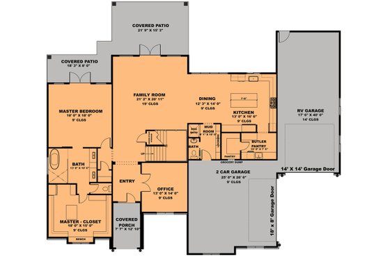 Floor Plan - Main Floor for Traditional House Plan #1111-29 - 5 bed, 4.5 bath