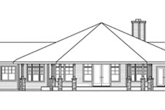 Exterior - Rear Elevation for Craftsman House Plan #124-731 - 3 bed, 2.5 bath