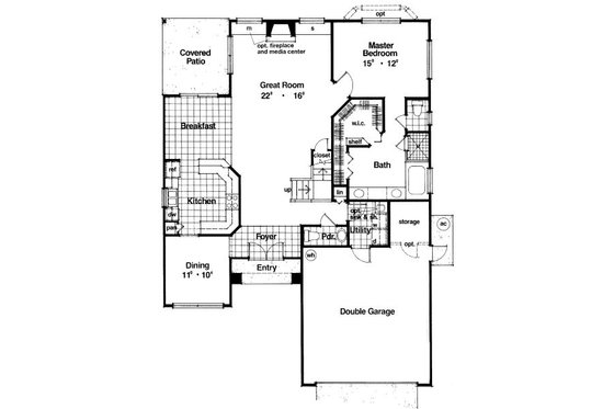 Floor Plan - Main Floor for Modern House Plan #417-212 - 4 bed, 2.5 bath