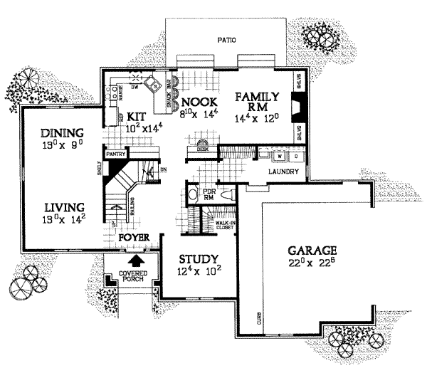 House Blueprint - European Floor Plan - Main Floor Plan #72-228