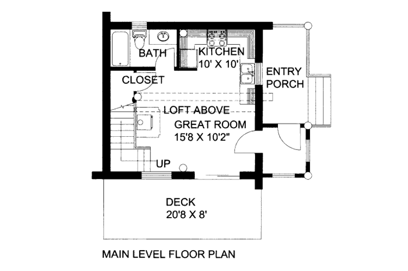 Home Plan - Floor Plan - Main Floor for Log House Plan #117-595, 1 bath